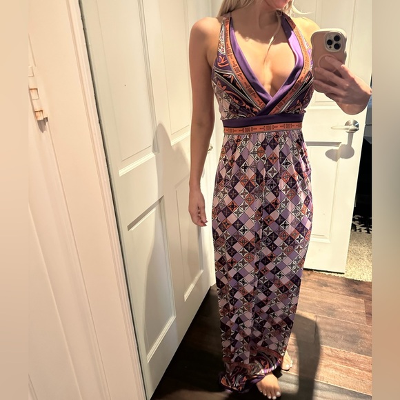 Tory Burch Silk Patterned Maxi Dress Small $695 - Picture 1 of 11